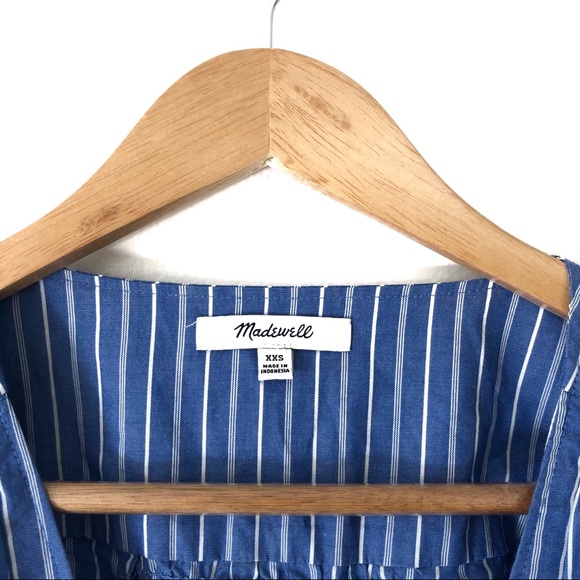 Madewell Striped Button-Down Peasant Top - Picture 3 of 4
